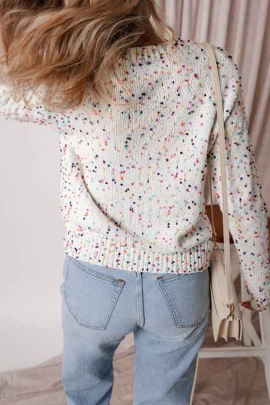 Vienna Rhinestone Decor Confetti Sweater 2b3096c9-e6c4-4db4-b656-aed07a7176cf