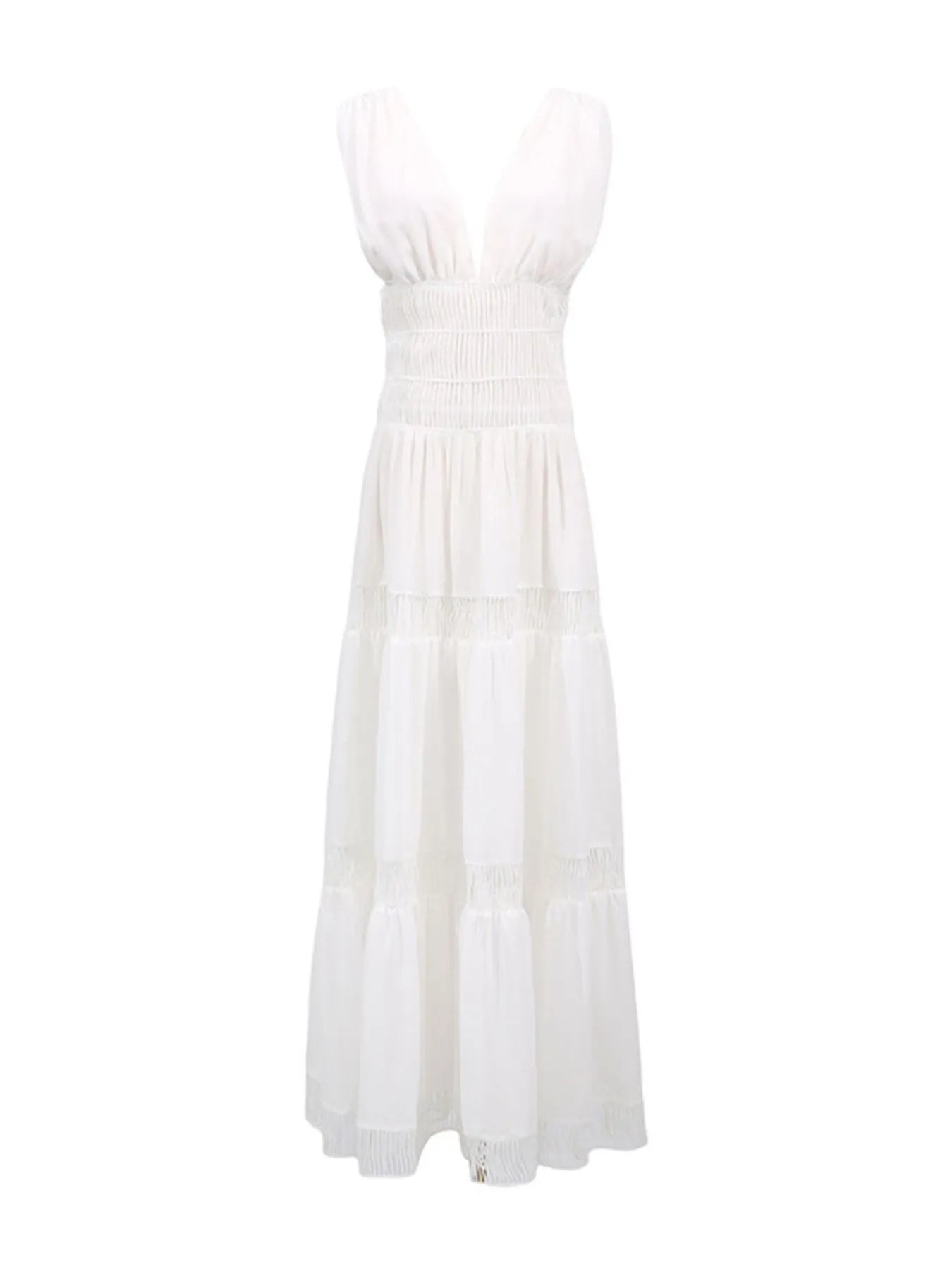 Tiered V-Neck Sleeveless Maxi Dress 2b4c0e95-69a2-4a01-9dde-ae524e5703e3-Max-Origin