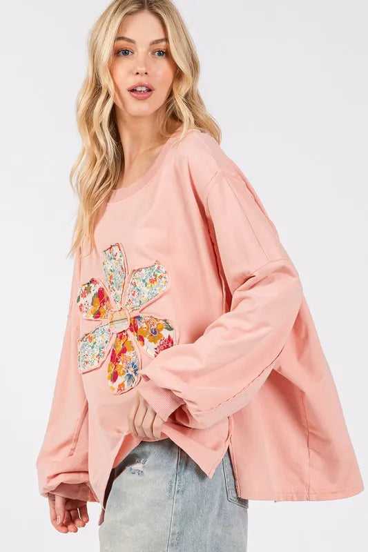 SAGE + FIG Flower Patch Dropped Shoulder Oversize Top 2b508ca7-c623-43e5-b8a9-97625aeefe8e-Max