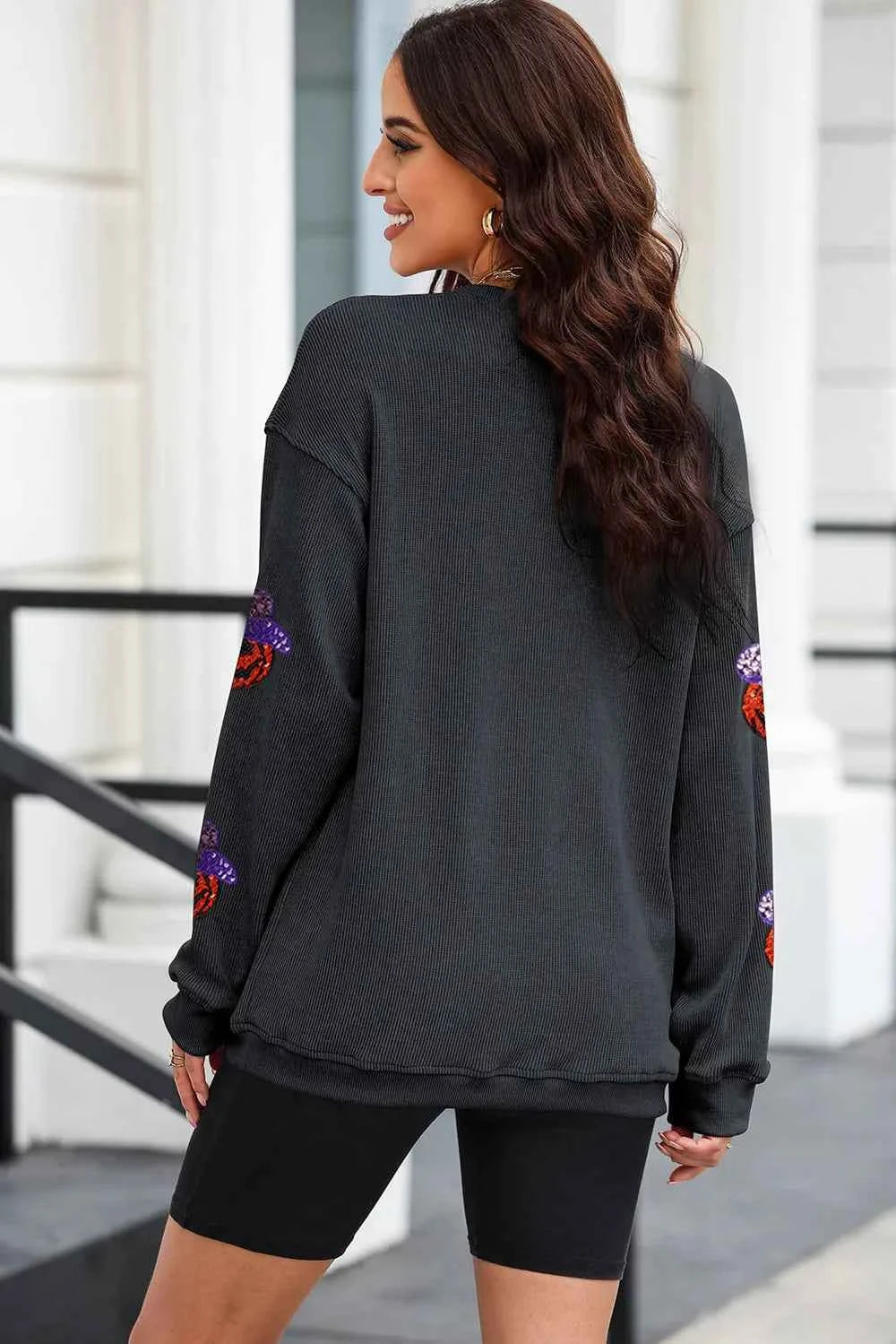 Sequin Pumpkin Long Sleeve Sweatshirt 2b52bda0-94db-4dc0-ab4e-c60bae3e8c19-Max