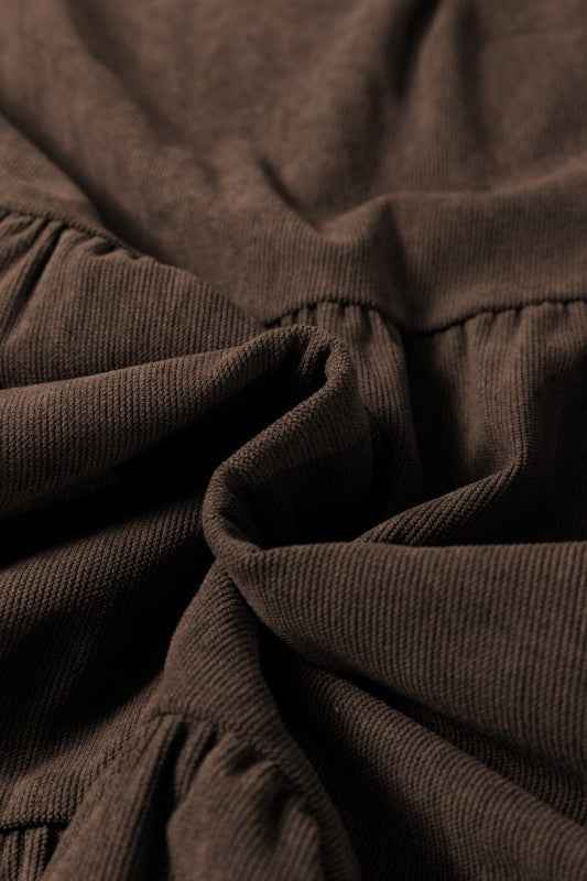 Solid Lantern Sleeve Tiered Mini Dress 2b5c4f5c-75b8-4d70-b418-ab7071ad50f8