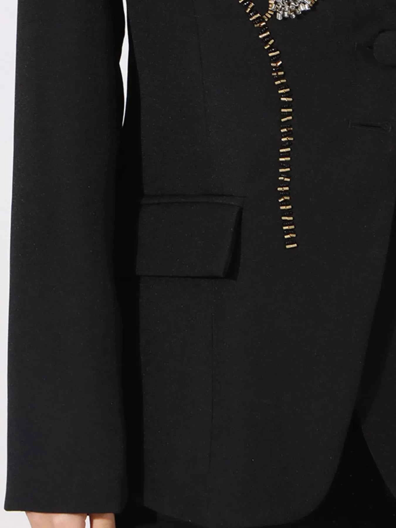 Flower Button Front Long Sleeve Blazer 2b6c0106-9904-4e15-bc52-c08646f8a1d7-Max-Origin