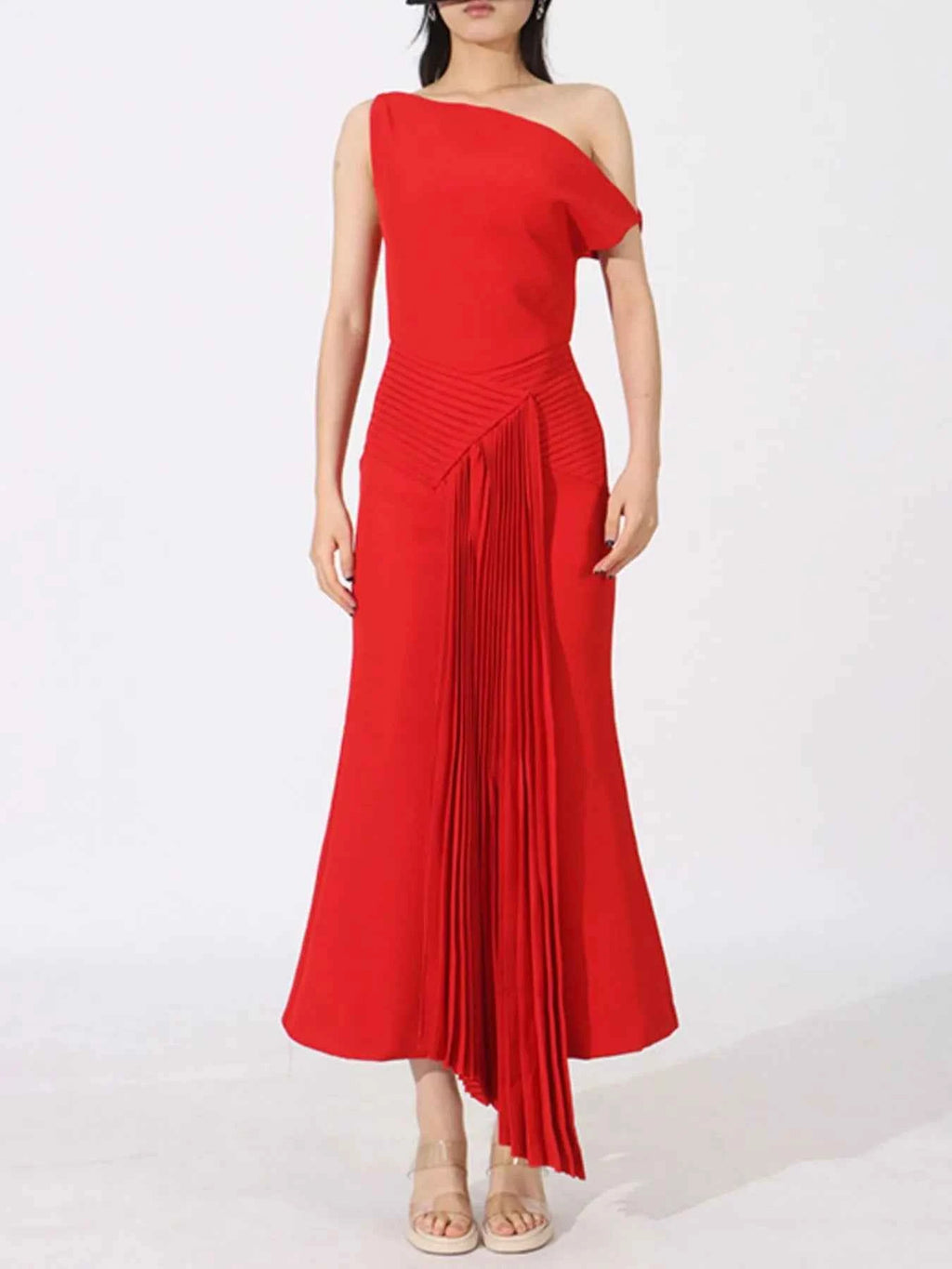 Single Shoulder Pleated Dress 2b6ca810-fee6-42ad-bcd1-cf3aa331b4f3-Max-Origin