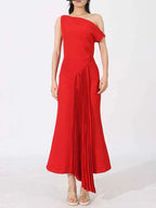 Single Shoulder Pleated Dress 2b6ca810-fee6-42ad-bcd1-cf3aa331b4f3-Max-Origin