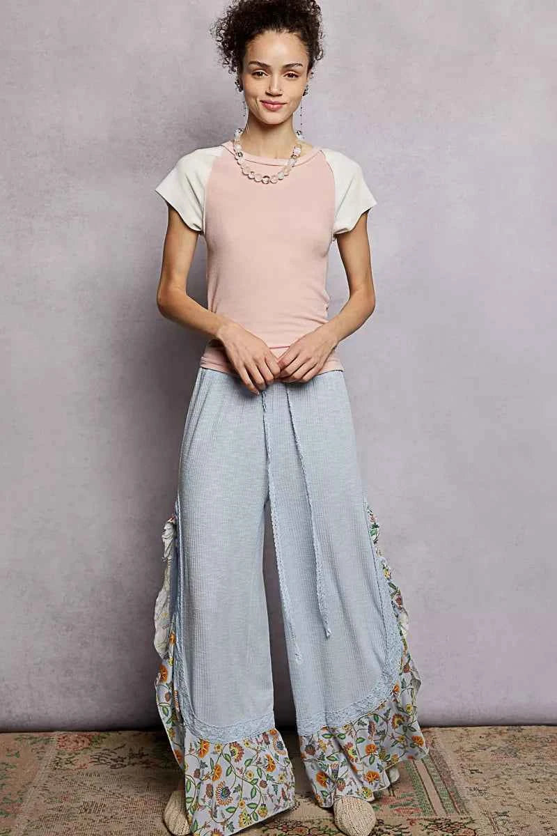 POL Round Neck Outseam Detail T-Shirt with Contrast Color Sleeves 2b77dec0-7830-4216-a701-5bbe4718418f-Max-Origin