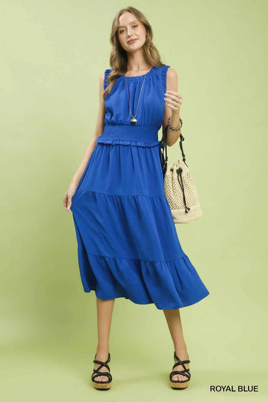 Smocked Waist Tiered Midi Dress 2b7a02bc-030a-4a80-bc90-ed4d15631809-Max