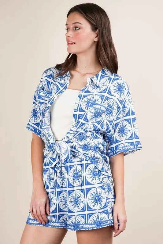 VERY J Full Size Tropical Printed Shirt Top and Shorts Set Plus Size 2b91727d3b254ca0af62fa89440bd999-Max-Origin