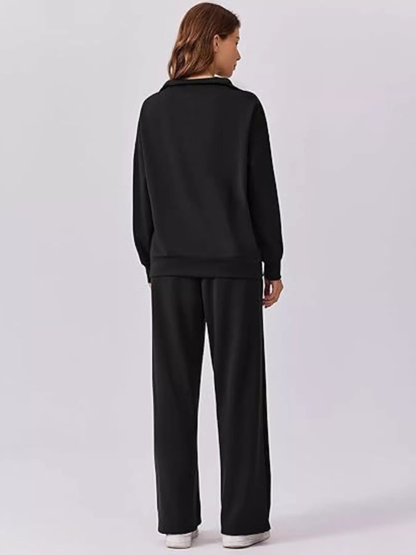 Relaxed Fit Quarter-Zip Top and Pants Set 2b9e21abc8c047e69a88fb6b561308c6-Max-Origin