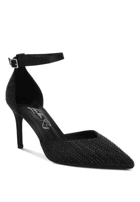 Wanda Pearls & Sequins Embellished Sandals Black 2baaa561-48a2-48ae-8ced-c0dabe037727