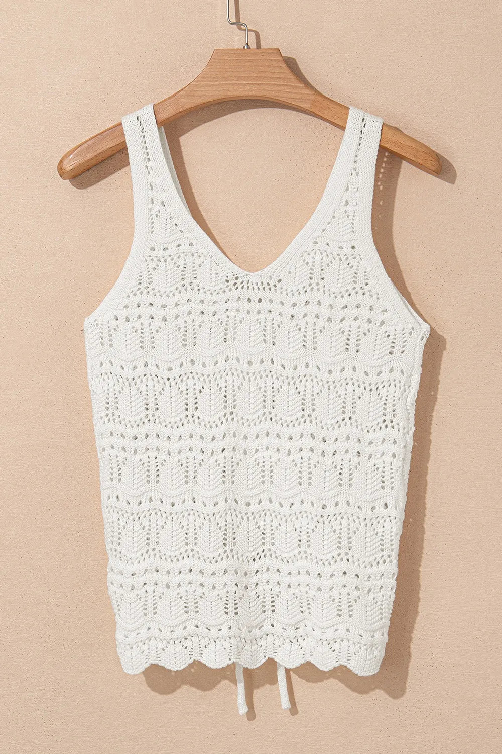 Hollowed Knit V Neck Drawstring Sweater Vest 2bafc02e-32e5-47a6-bf3c-e1967d4690cb-Max-Origin