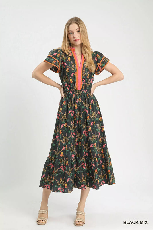 Mix Floral Midi Dress 2bb20433-cd8c-4127-8a68-de8a622811cb-Max-Origin