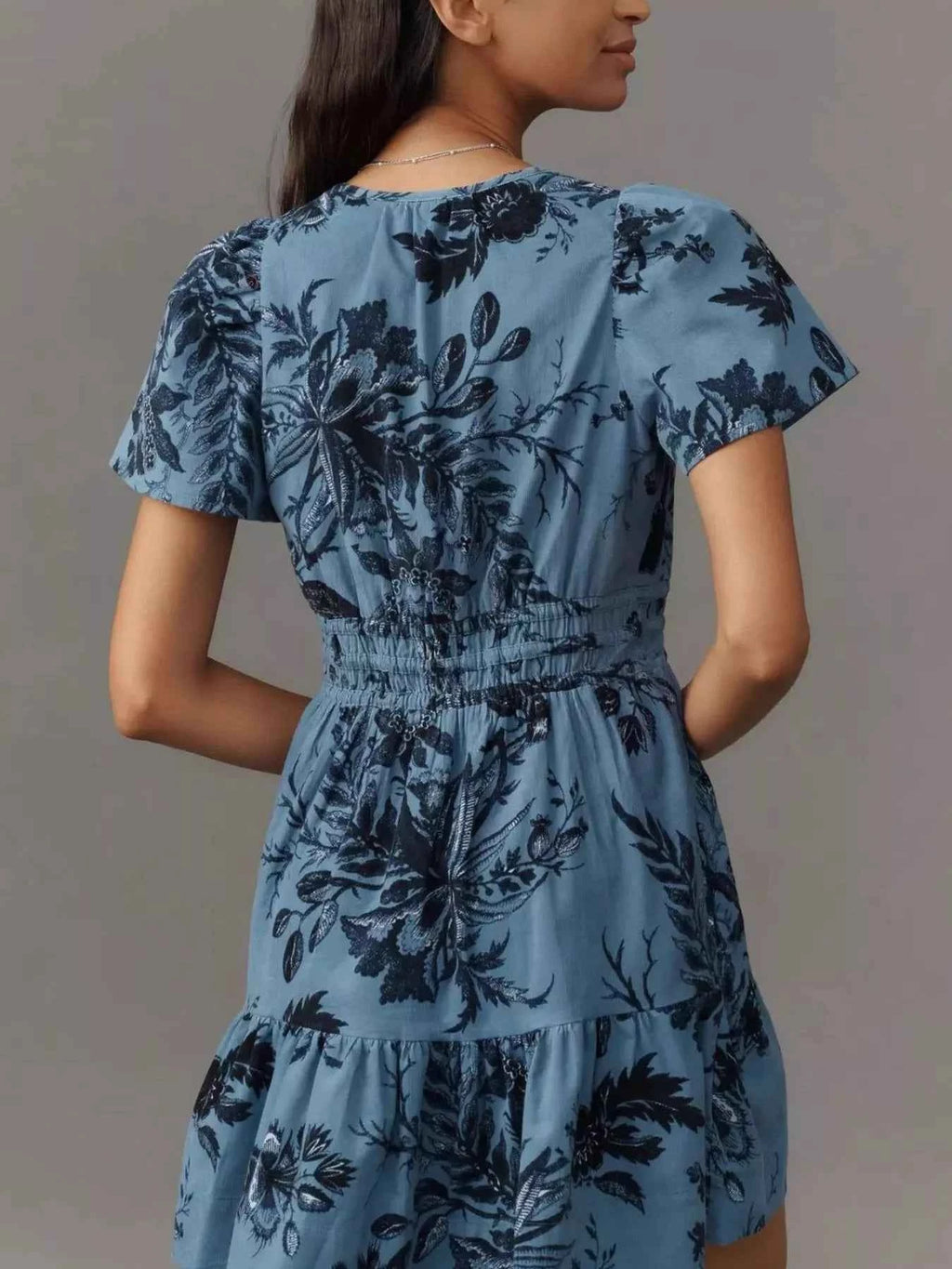 Printed Notched Short Sleeve Dress 2bb2b2ec-b0d5-4205-bc5a-48c1044bfd2a-Max-Origin