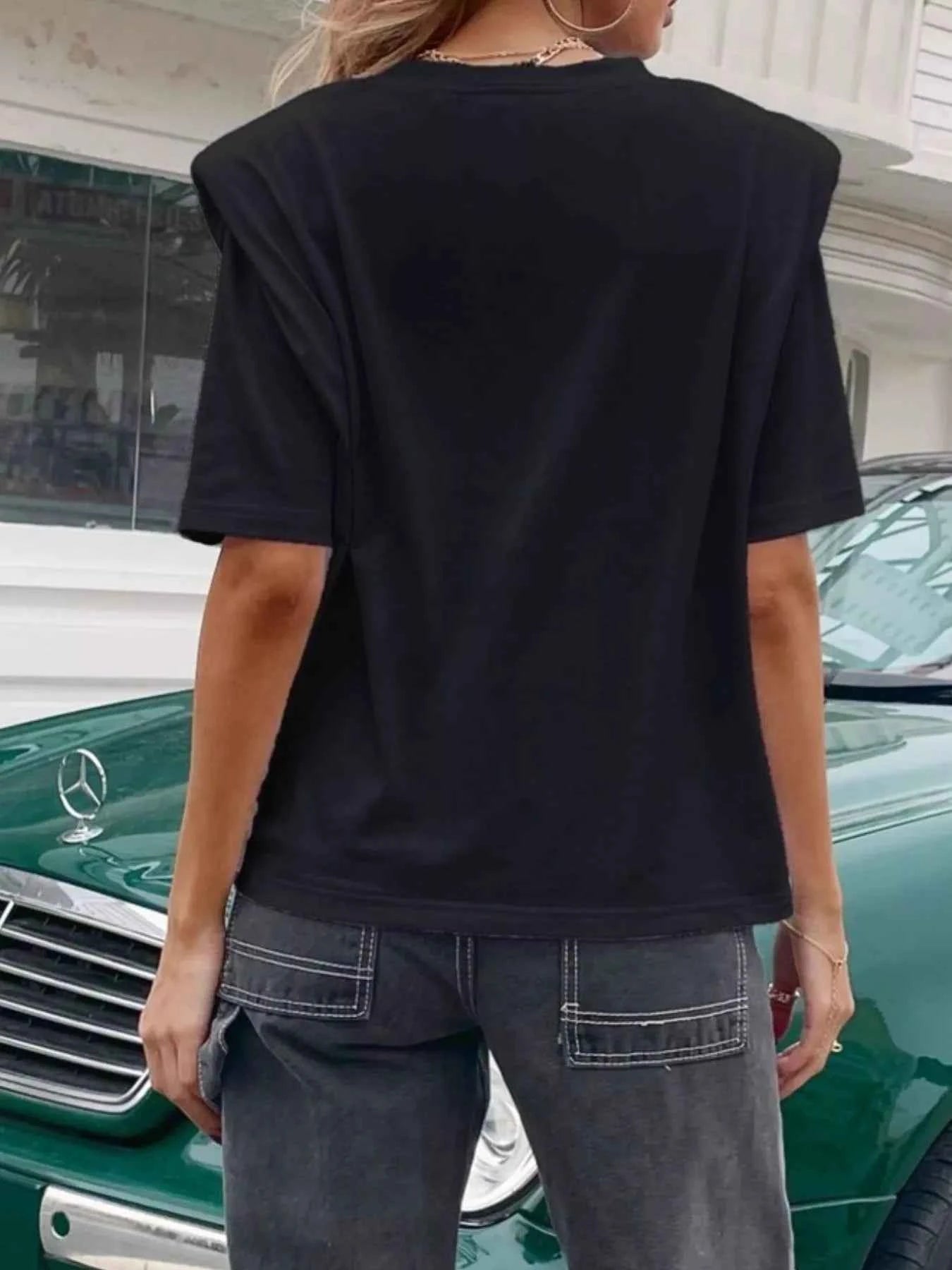 Letter Round Neck Half Sleeve T-Shirt 2bc00ae7-fa9d-4664-b936-dd37a587b1f7-Max-Origin