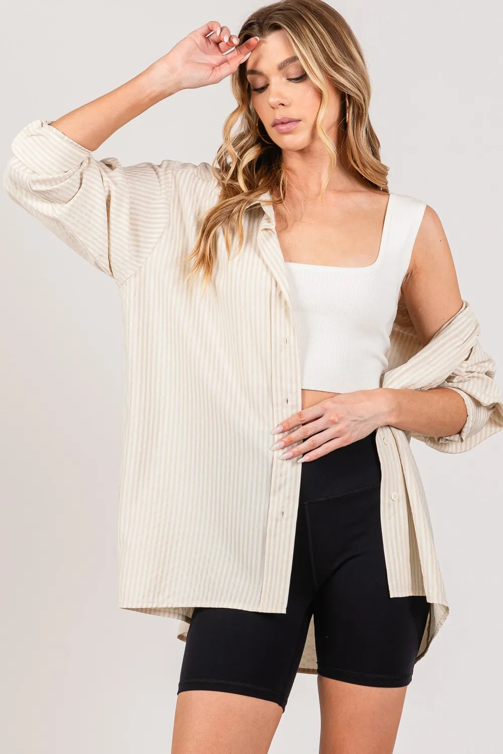 SAGE + FIG Striped Button Up Long Sleeve Shirt 2bd80c9a-5b3d-4aa0-9acd-6dcbed643ef5-Max