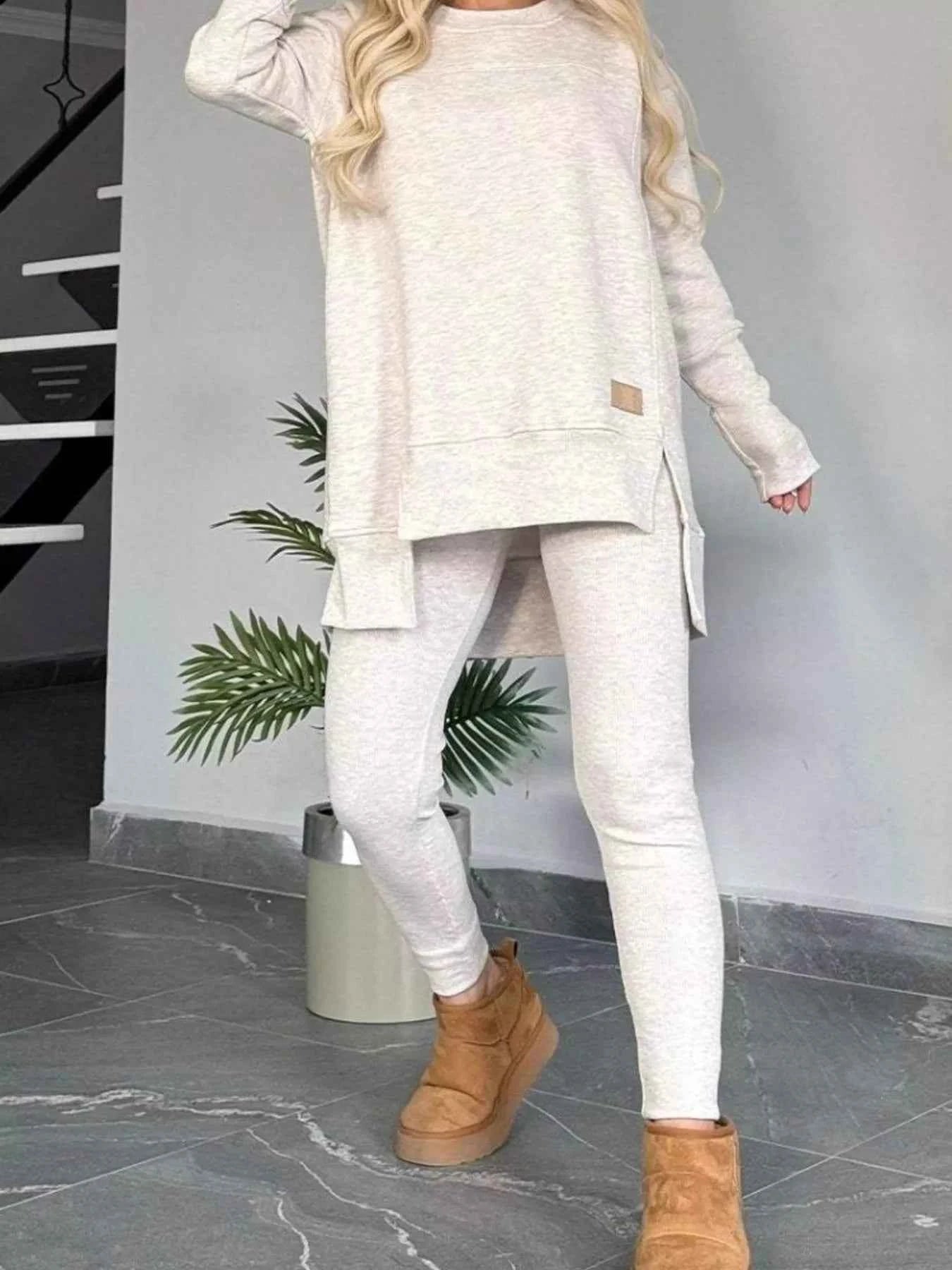 Full Size Slit Round Neck Top and Pants Set Plus Size 2bdd324b3d1743ae9eca48b1032ea870-Max-Origin