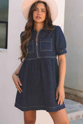 Melina Zipped up Denim Dress Dirty blue L - 12 14 2bf99f71-4fbb-4177-8ad1-1a2ef69a28a7