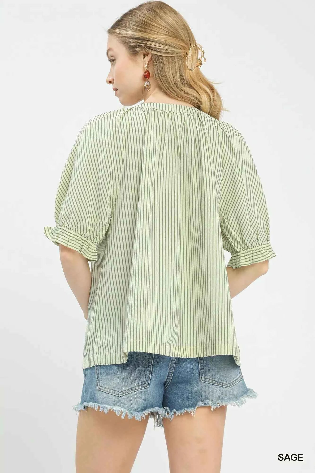 Umgee Stripe V-Neck Blouse 2bfb285a-39f9-44a5-b7ce-9a75dc4c9d15-Max-Origin
