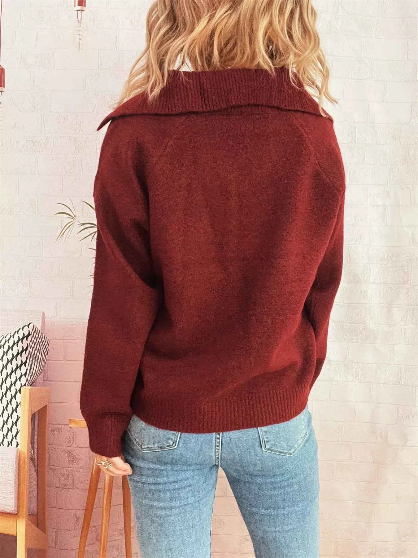 Ribbed Hem Raglan Sleeve Sweater 2c131b49ccde472a970383a7488345ce-Max-Origin