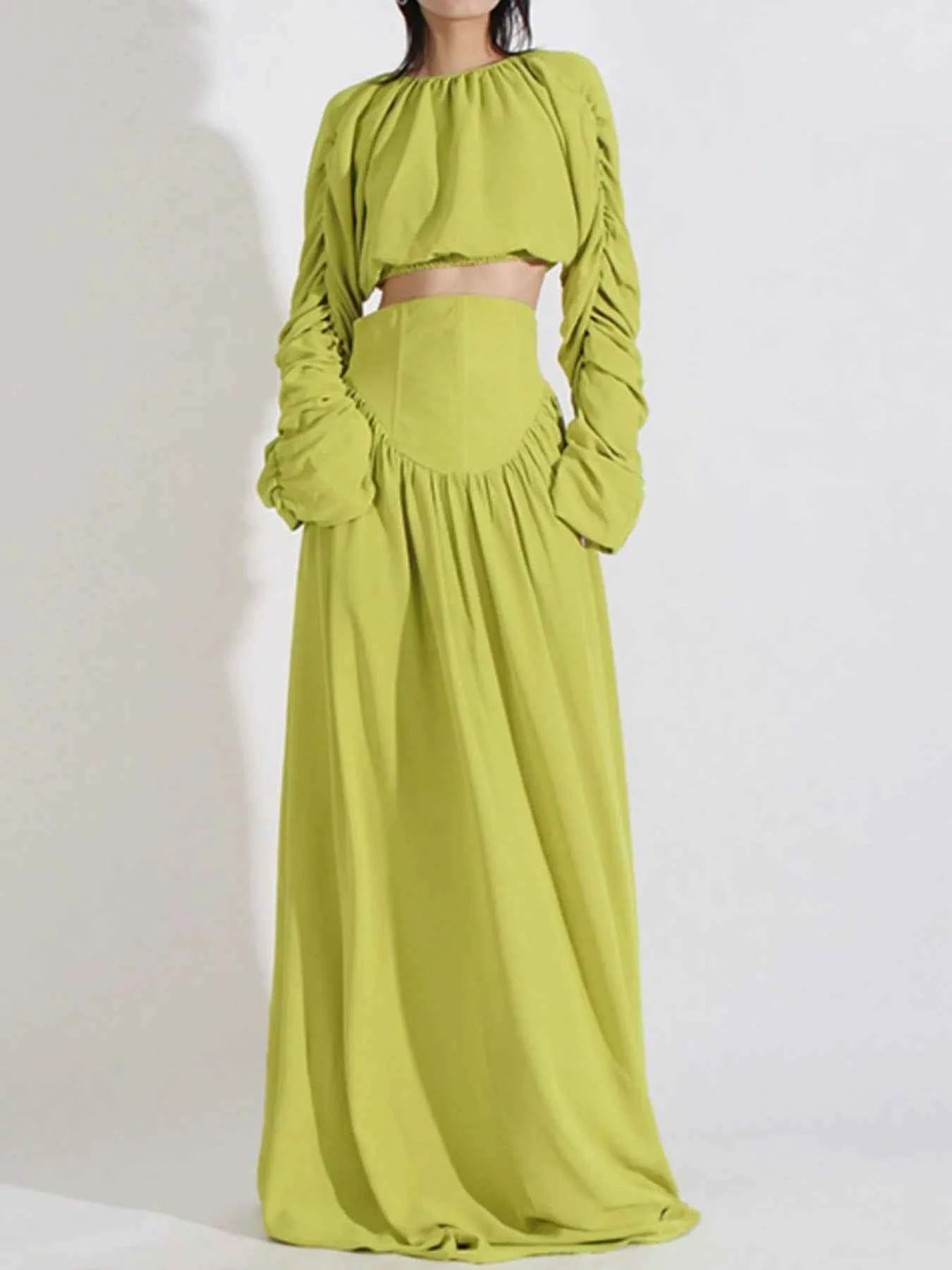 Ruched Long Sleeve Top and High Waist Skirt Set 2c1a8bc0-c47a-42d3-b159-4506857a9ccf-Max-Origin