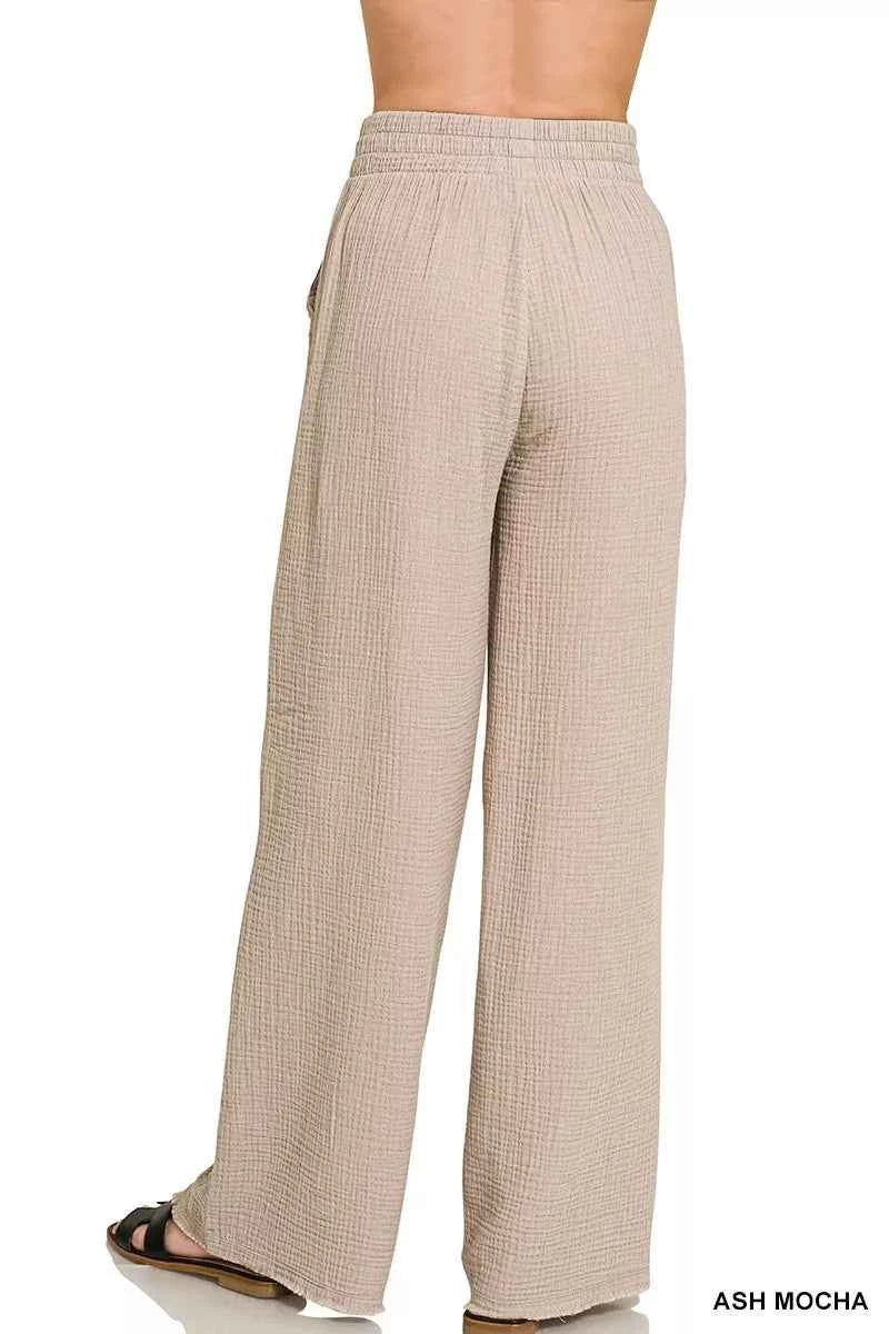 Zenana Double Gauze Lounge Pants 2c29bdf6d61b4fa99b23ff3114483e4e-Max-Origin
