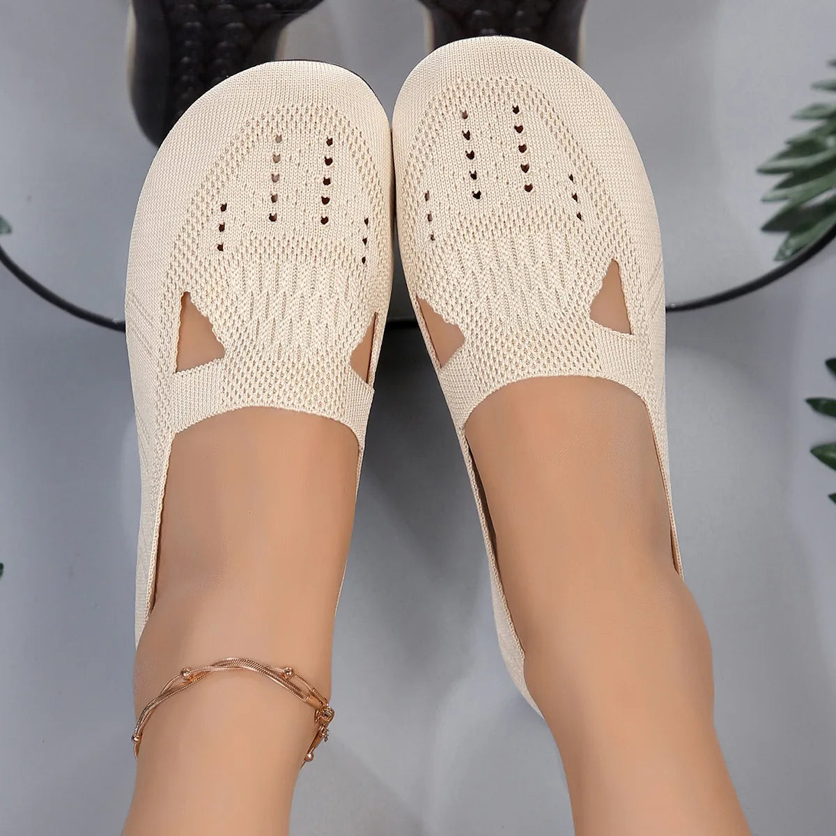 Cutout Mesh Slip Ons Beige 2c2be30591e94f9da25ad61ce663e920-Max-Origin