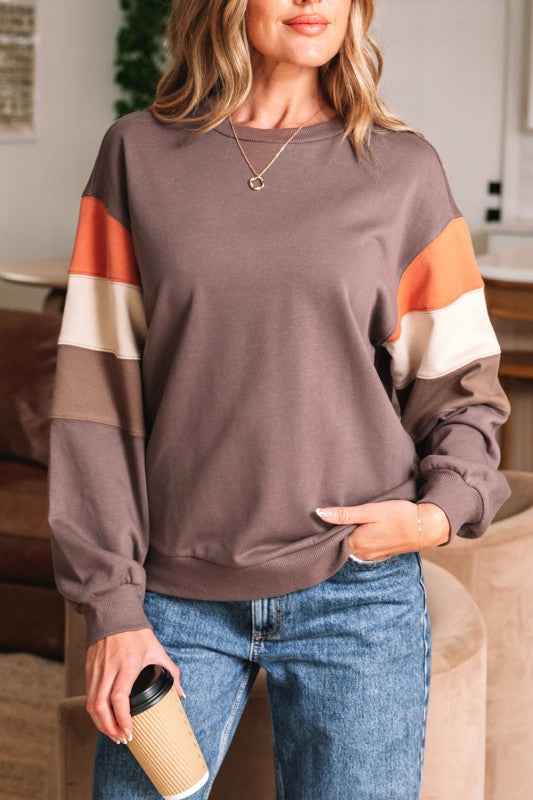 Colorblock Drop Shoulder Pullover Sweatshirt 2c47a3cd-6f59-4fe3-b380-a4f81162cf78