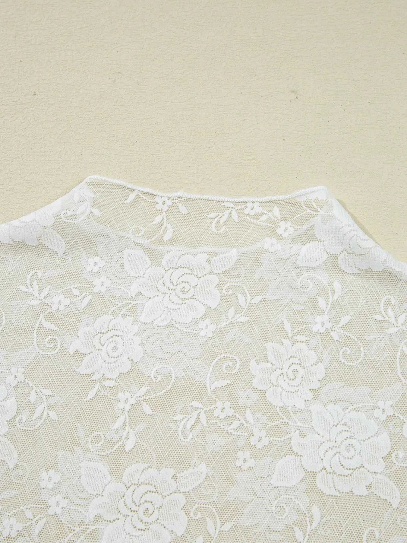 Sheer Floral Lace Mesh Mock Neck Long Sleeve Top 2c4eacaa79b3471499e81b5e19ca240e-Max-Origin