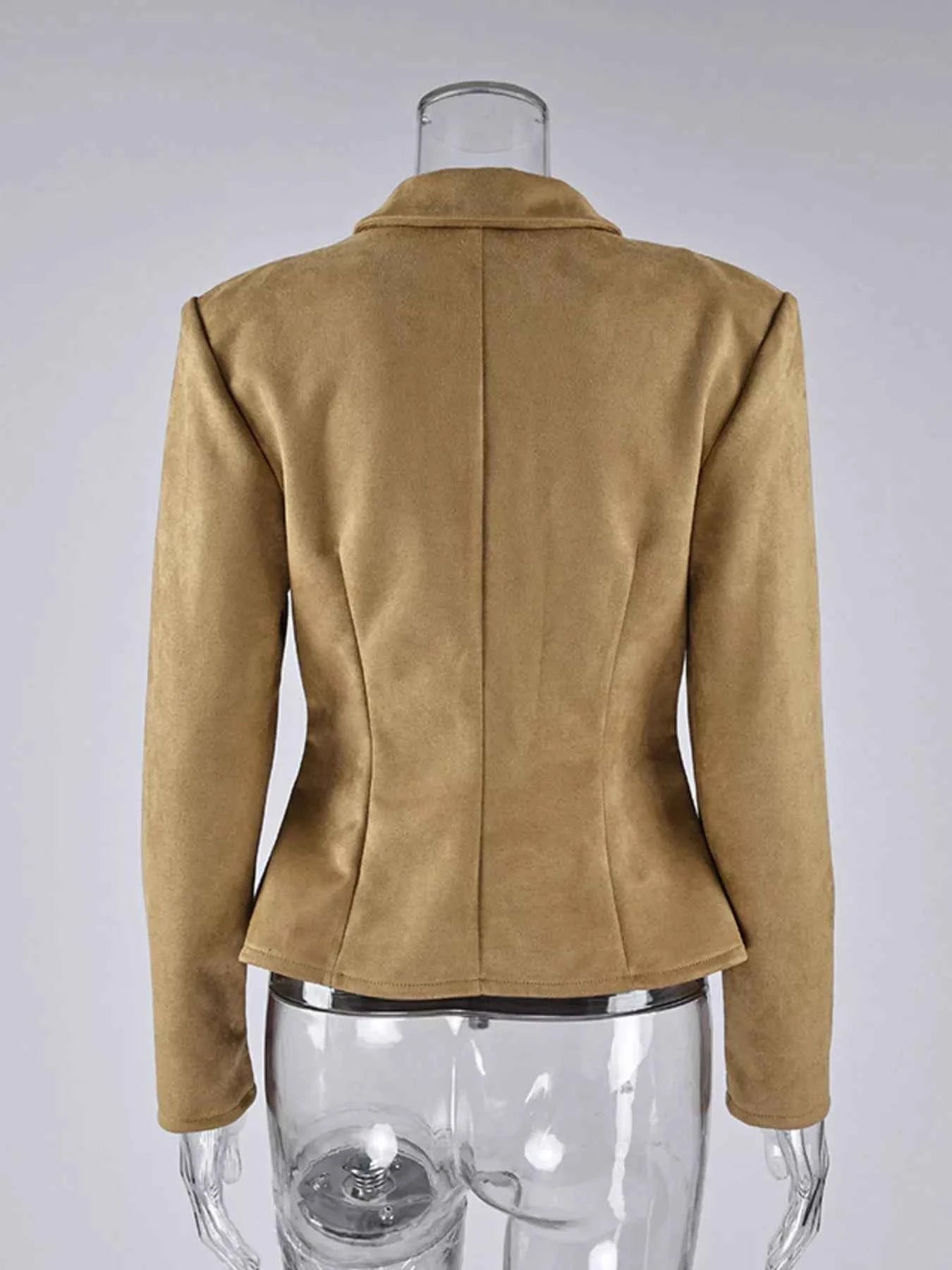 Suede Zip-Up Fitted Jacket 2c5160632c884e15897bb316058e3a4b-Max-Origin