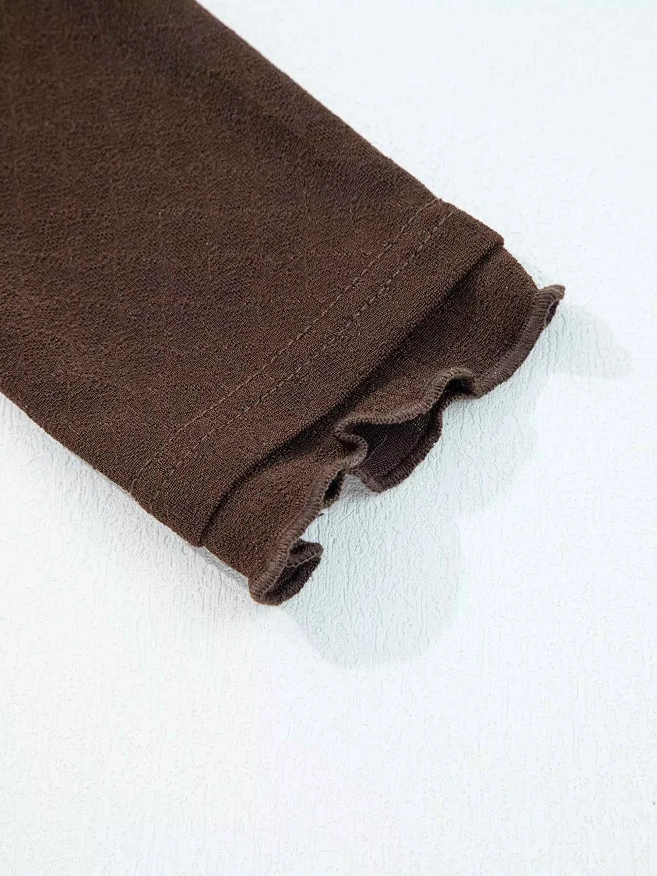 Lettuce Trim Raw Seam Patchwork Jacquard Long Sleeve Top 2c51fb9749494521991f647e27611566-Max-Origin