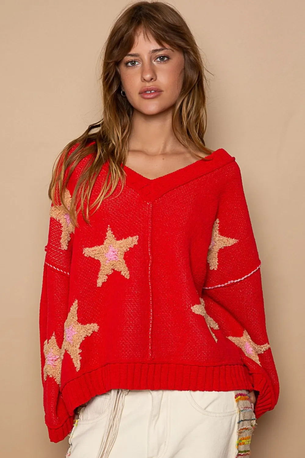 POL Long Sleeve Star Patch Sweater Apple Red 2c5cbebd-34c4-4e05-b61d-bc20302e9c85-Max