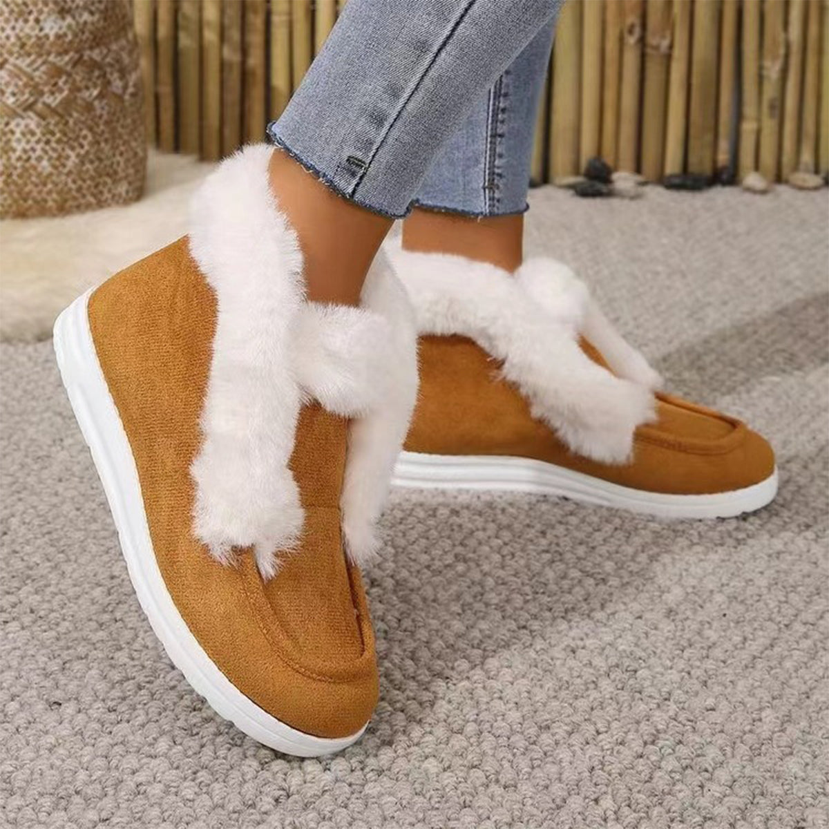 Furry Suede Snow Boots