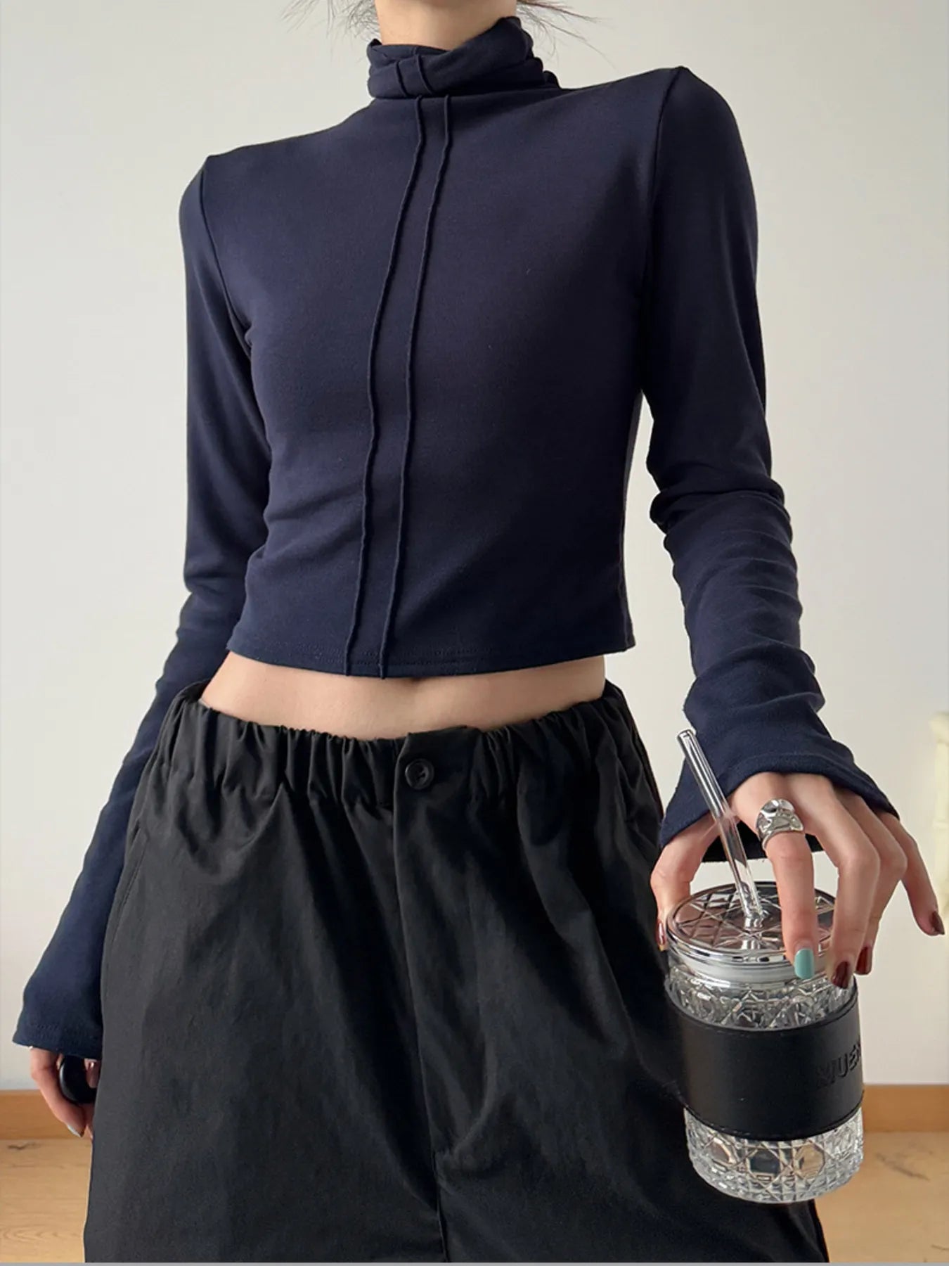 High Neck Long Sleeve Cropped T-Shirt 2c713686620a484eb46d335777ac30ea-Max-Origin