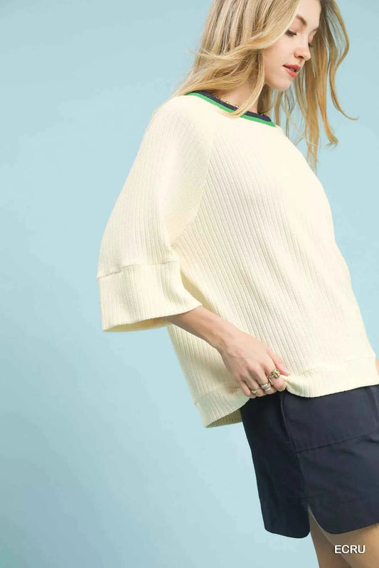Ribbed Knit Top with Contrast Trim 2c76a39a-b0b1-462d-ac08-33c8653b5238-Max-Origin