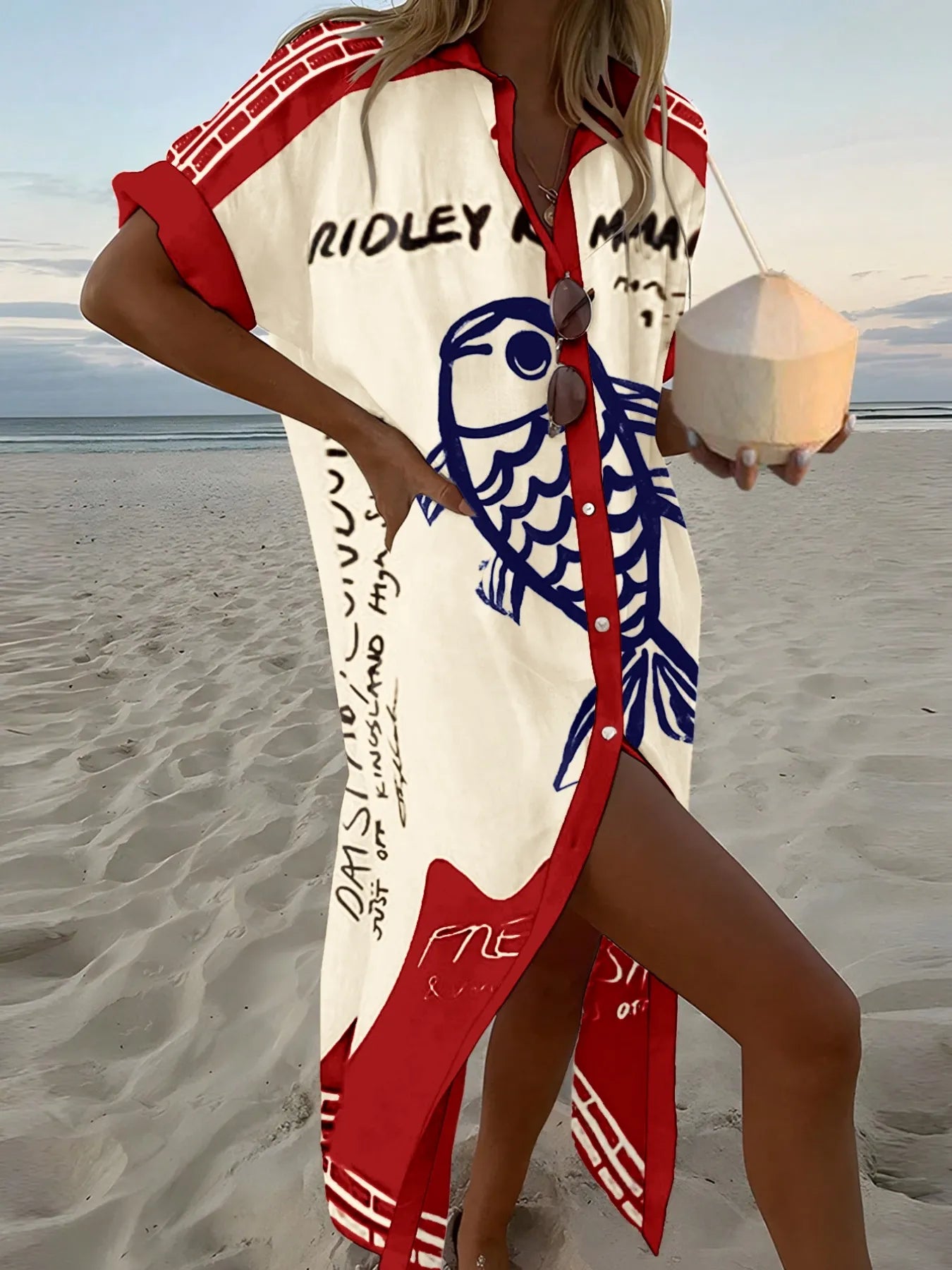 Printed Button Down Shirt Dress Burgundy 2c778a80-884f-4501-97cd-4f46581f2a7c-Max-Origin