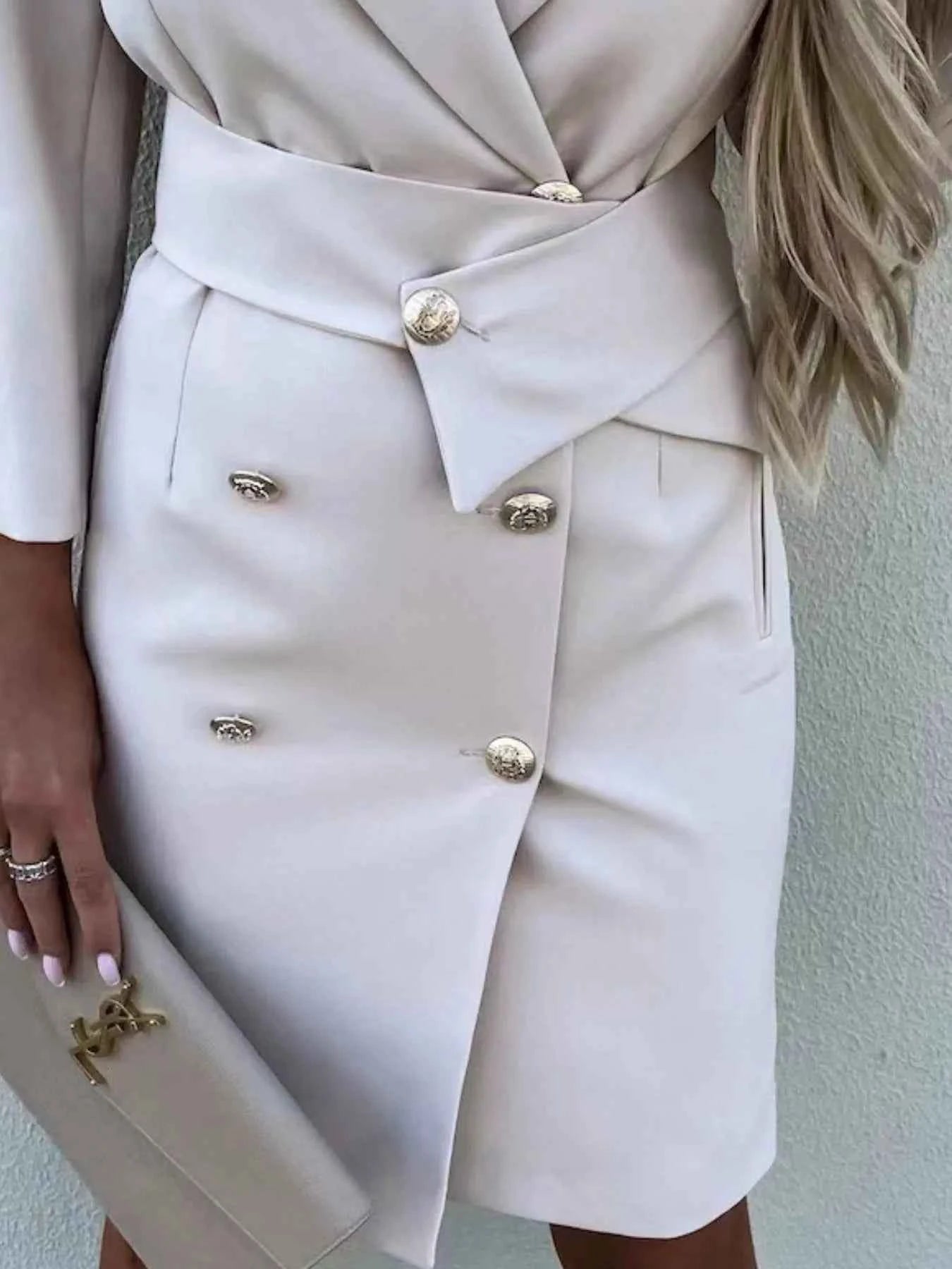 Double-Breasted Lapel Collar Longline Blazer 2c8aa61e-21e4-4b99-87ab-79a110c54840-Max-Origin