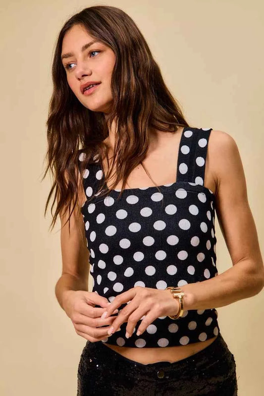 Polka Dot Knit Crop Seamless Casual Tank 2c8ffaa4168944f89de8b246412b3e06-Max-Origin
