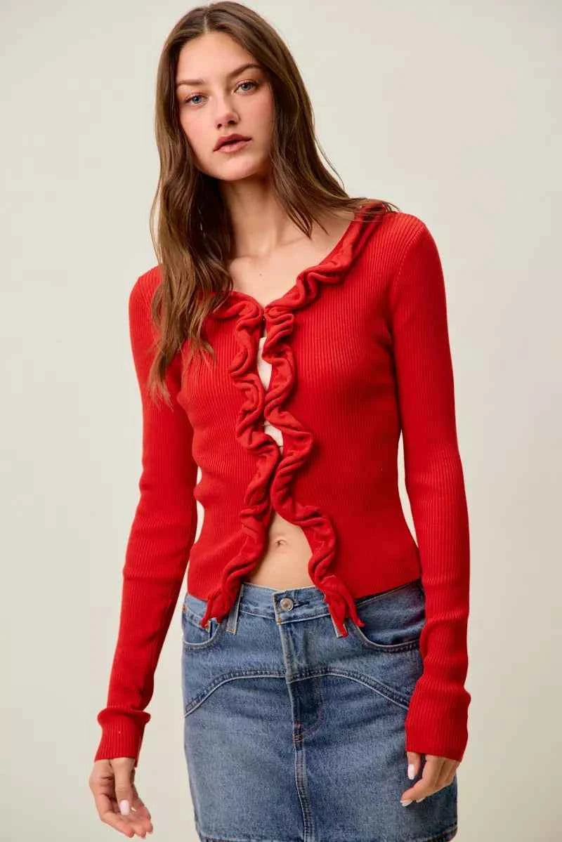 SO ME Cascade Ruffle Ribbed Sweater Cardgian 2ccf800a51024c81b43f1d5dfcb69f7c-Max-Origin