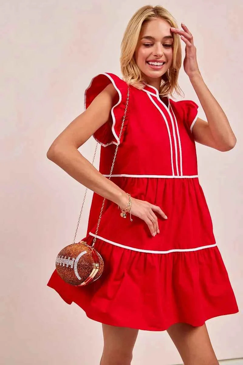 BiBi Gameday Theme Contrast Binding Ruffled Dress 2cd54fbaaab94e7bbd84fb173decba54-Max-Origin