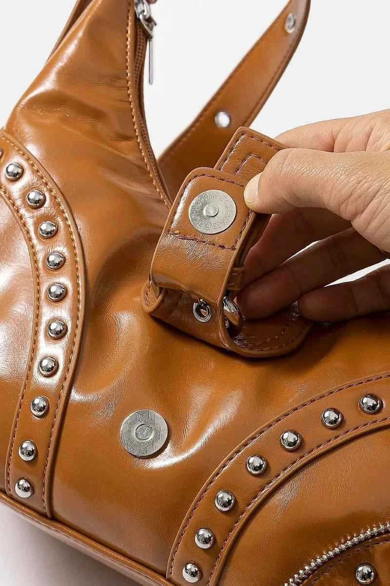 Fame Faux Leather Studded Trim Shoulder Bag 2cdf0276b3914b42a8e690adca2b40d7-Max-Origin
