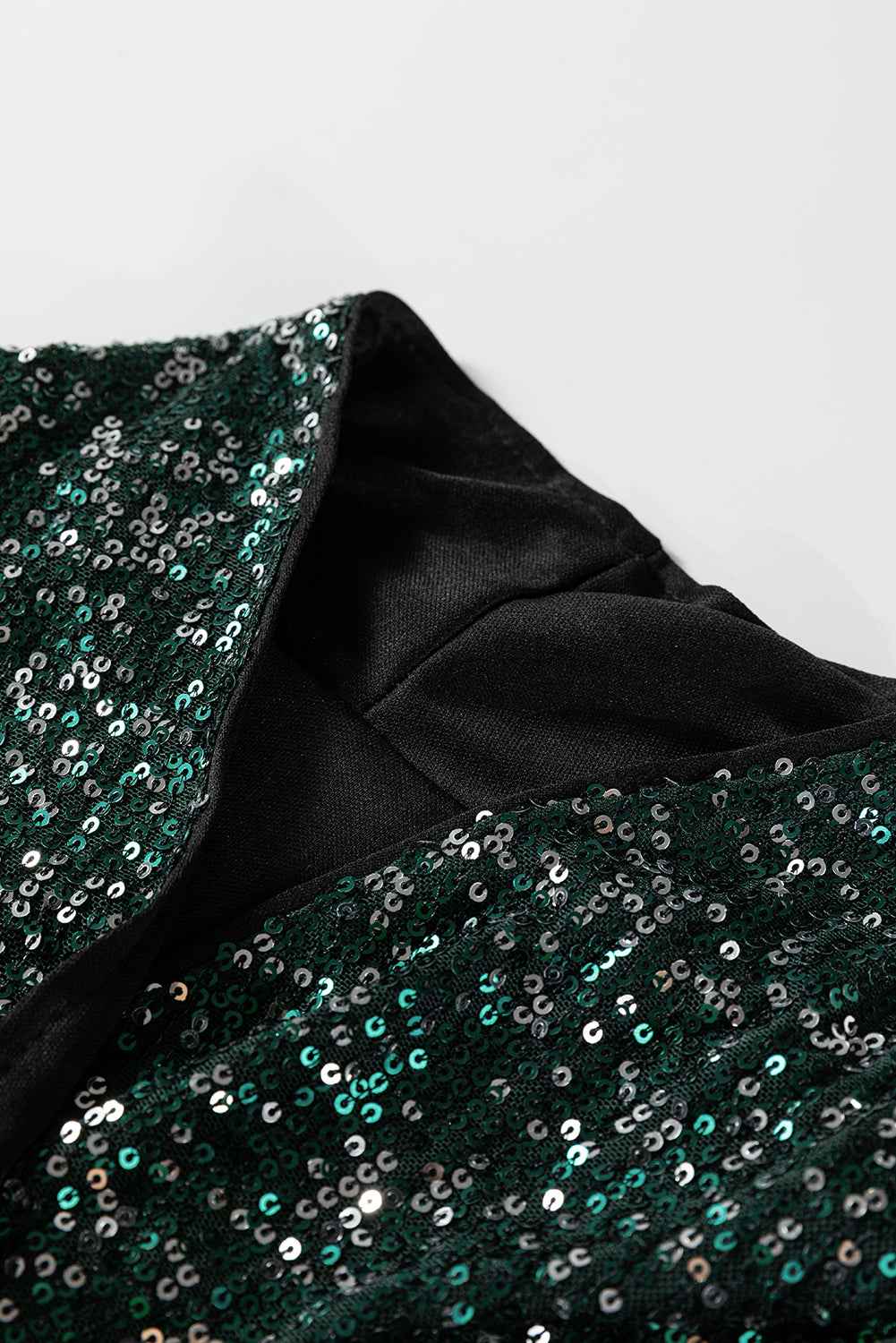 Evergreen Glitter Sequin Open Front Long Sleeve Top 2ce1b52234f53901