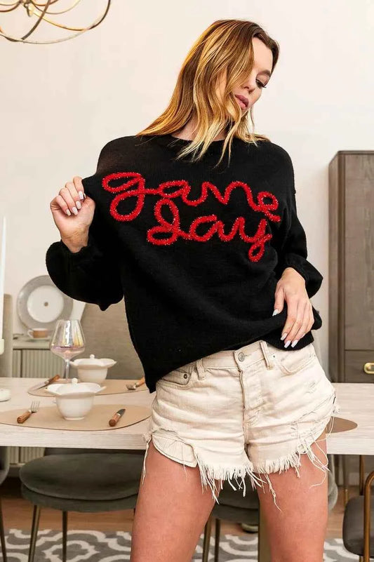 Game Day Metallic Letter Sweater 2ce3fc4916da4d849b53bb5084f52394-Max-Origin