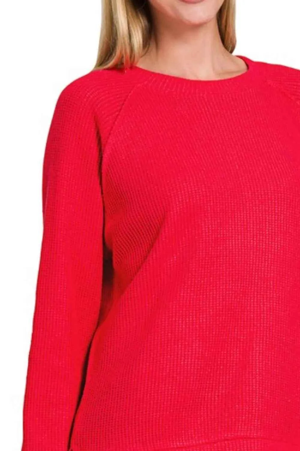 Zenana Round Neck Raglan Long Sleeve Sweater 2ce518cf-4bfe-4e07-ad27-c001b30b8764-Max-Origin