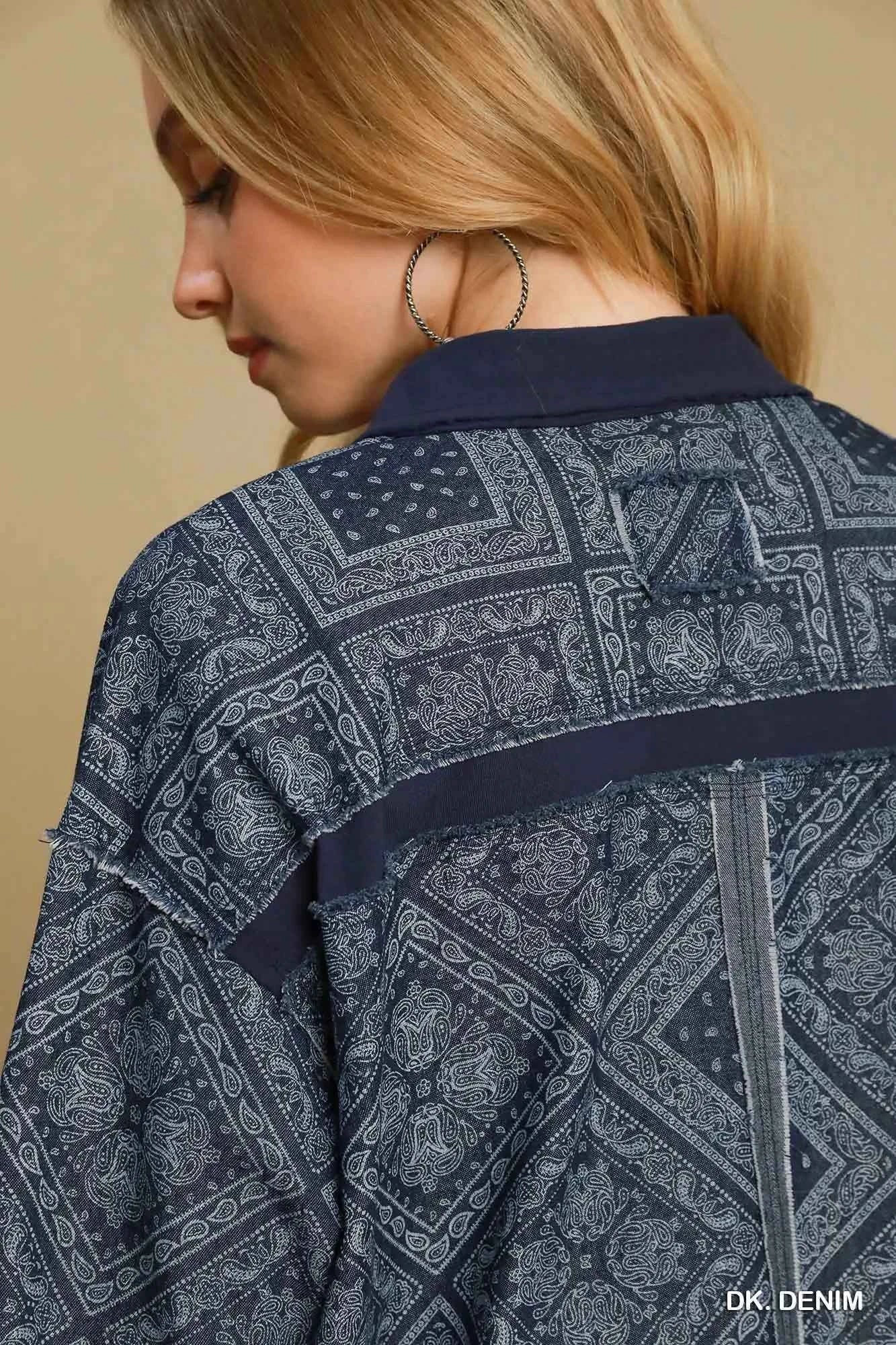 Umgee Paisley Print Denim Shirt Jacket 2ceda098-0383-486c-ab88-3ae8059bd4c0-Max-Origin