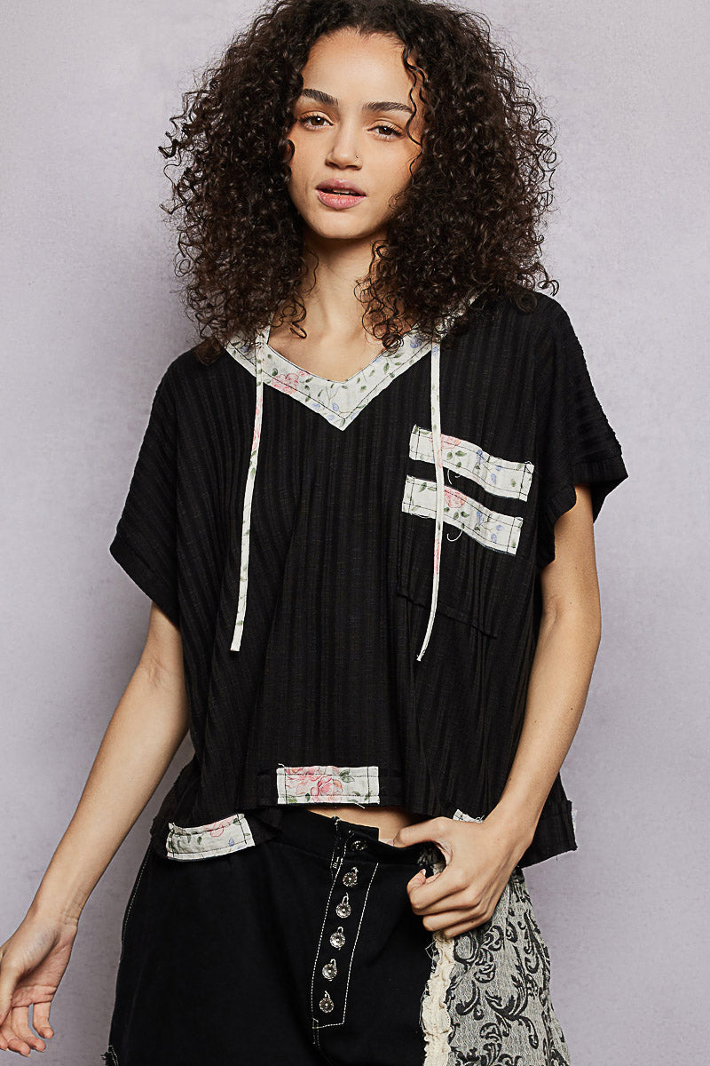 POL Short Sleeve Hooded Top with Back-Open Detail 2cf5061a-d15c-4a8d-a401-3fd56dbc4185-Max