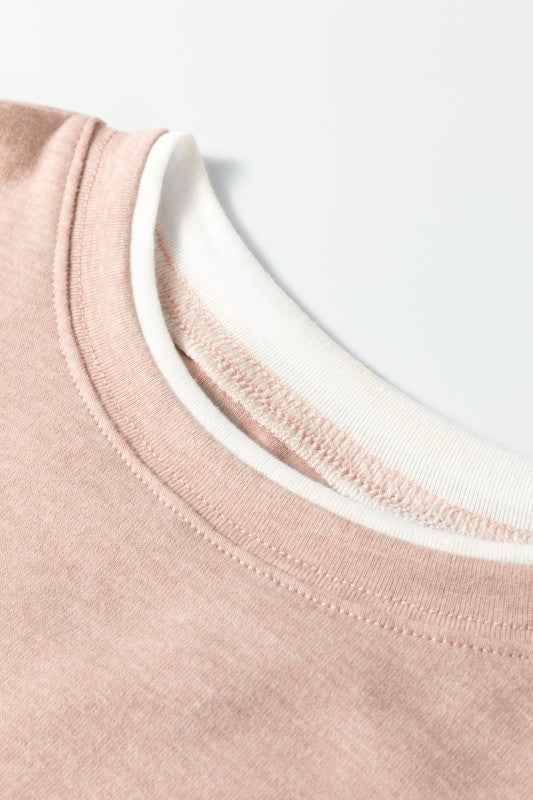 Faux Two-Piece Patchwork Long Sleeve Top 2cf91439-eeee-4f56-b3bd-058c254a0624