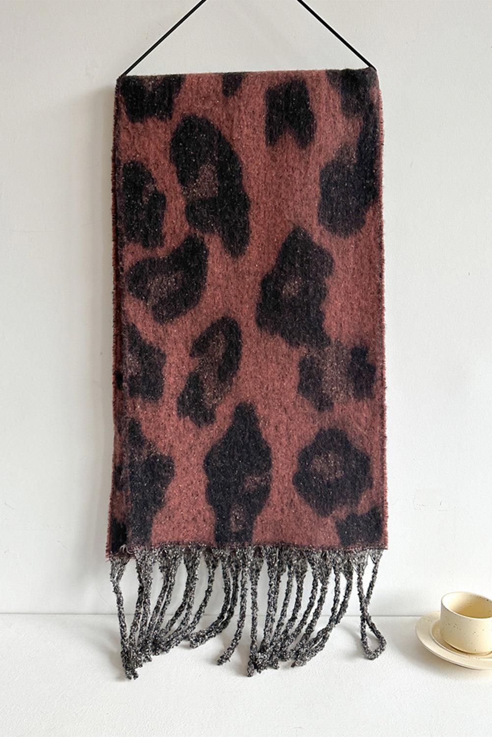 Desert Rose Leopard Print Fringe Scarf 2cfc3b47c8f078bc