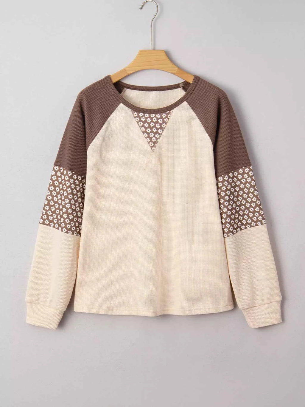 Floral Print Patchwork Color Block Long Sleeve Top 2cff6988bc874fdb9dc3bd0fa16b1802-Max-Origin