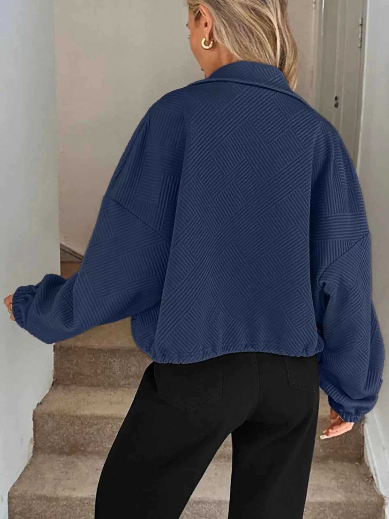 Drawstring Hem Textured Long Sleeve Jacket 2d0cf023468249cc9d9a01070083a64c-Max-Origin