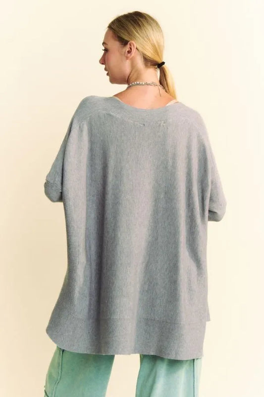 Davi & Dani Round Neck Dropped Shoulder Long Sleeve Knit Top 2d164991-d1a7-4123-bb6e-5bb0df315143-Max