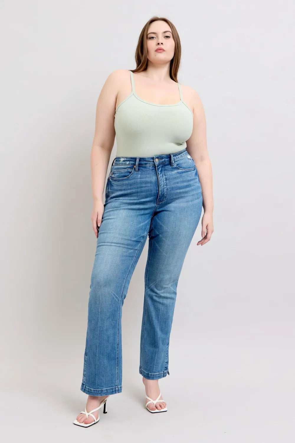 Judy Blue HW Tummy Control Vintage Wash Side Slit Slim Boot Jeans 2d21b087-704d-4055-ab99-e83d53f52a78-Max